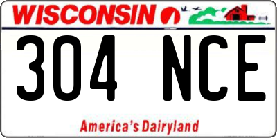 WI license plate 304NCE