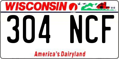 WI license plate 304NCF