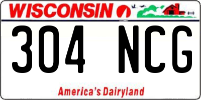 WI license plate 304NCG