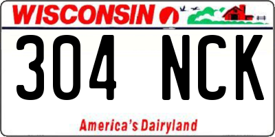 WI license plate 304NCK