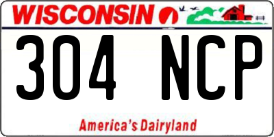 WI license plate 304NCP