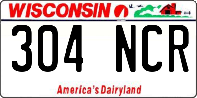 WI license plate 304NCR