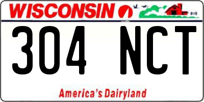 WI license plate 304NCT