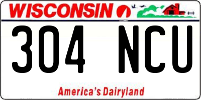 WI license plate 304NCU