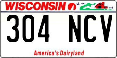 WI license plate 304NCV