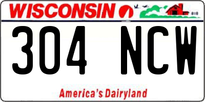 WI license plate 304NCW