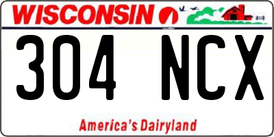 WI license plate 304NCX