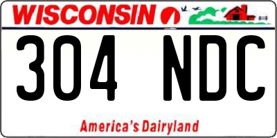 WI license plate 304NDC