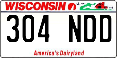 WI license plate 304NDD