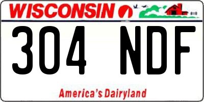 WI license plate 304NDF