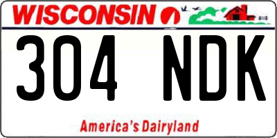 WI license plate 304NDK