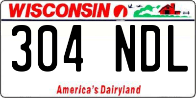 WI license plate 304NDL