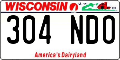 WI license plate 304NDO
