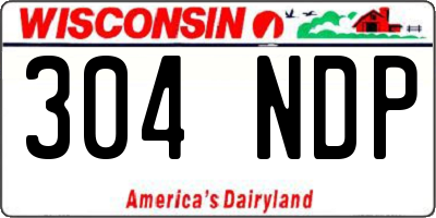 WI license plate 304NDP