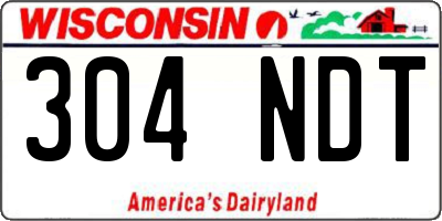 WI license plate 304NDT