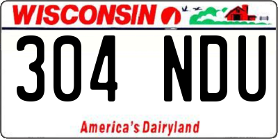 WI license plate 304NDU