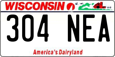 WI license plate 304NEA
