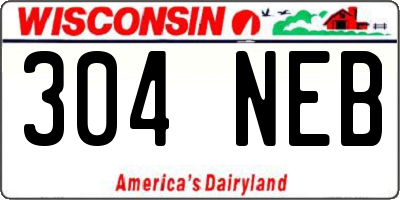 WI license plate 304NEB