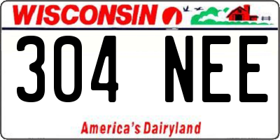 WI license plate 304NEE
