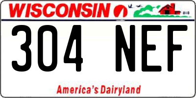 WI license plate 304NEF