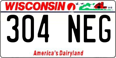 WI license plate 304NEG
