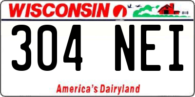 WI license plate 304NEI