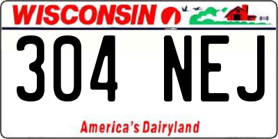 WI license plate 304NEJ