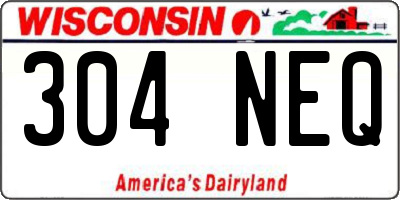 WI license plate 304NEQ