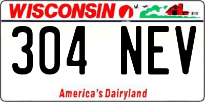 WI license plate 304NEV