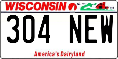 WI license plate 304NEW