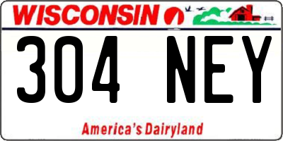 WI license plate 304NEY