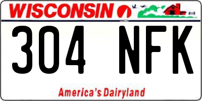 WI license plate 304NFK