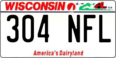WI license plate 304NFL
