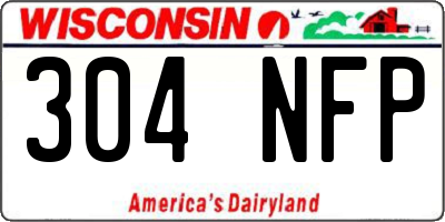 WI license plate 304NFP