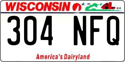 WI license plate 304NFQ