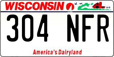 WI license plate 304NFR