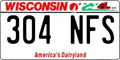 WI license plate 304NFS