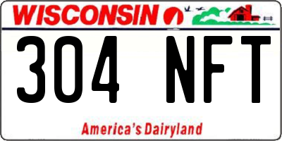 WI license plate 304NFT