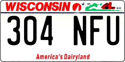 WI license plate 304NFU
