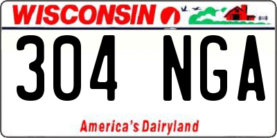 WI license plate 304NGA