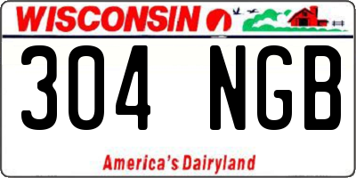 WI license plate 304NGB