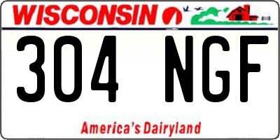 WI license plate 304NGF