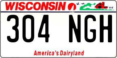 WI license plate 304NGH