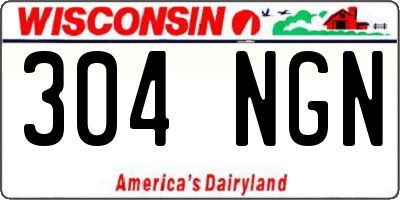 WI license plate 304NGN