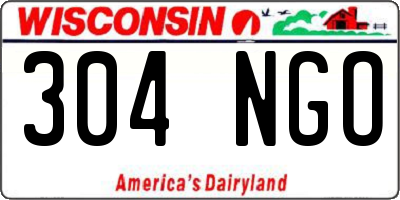 WI license plate 304NGO
