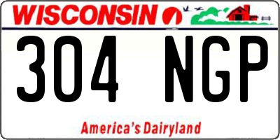 WI license plate 304NGP
