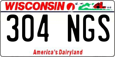 WI license plate 304NGS