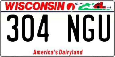 WI license plate 304NGU