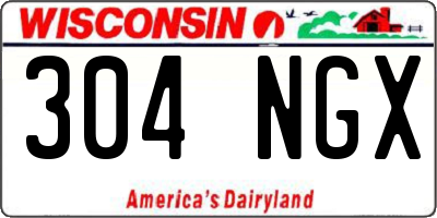 WI license plate 304NGX