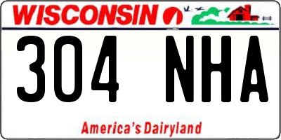 WI license plate 304NHA